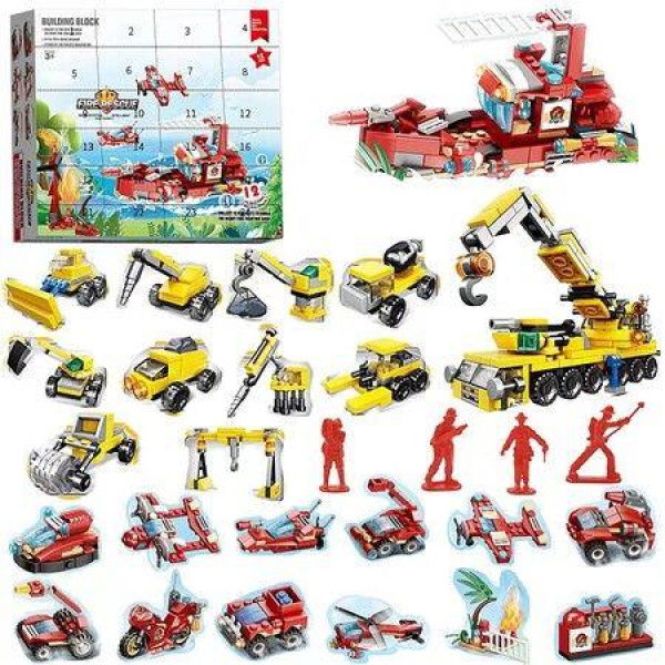 Advent Calendar 2023 Kids 24 Days Building Blocks Toy CAR TRUCK Set Christmas Countdown Calendar Toys Gifts for Boys Girls 3+ Years Old