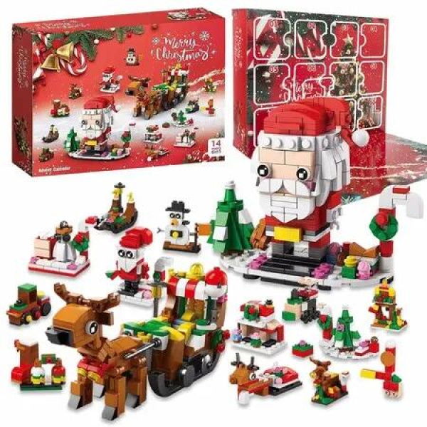 Advent Calendar 2024 Christmas Building Toy Set for Kids 12 Days Building Blocks Toys Holiday Countdown Calendars