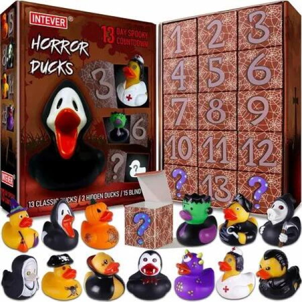 Advent Calendar 2024, Horror Rubber Duckies,13 Days of Spooky Countdown, Halloween and Christmas Collectible Rubber Ducks