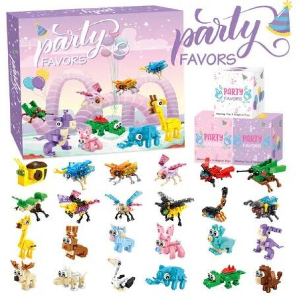 Advent Calendar 2025, 24 Packs Animal Insect Building Blocks Countdown to Christmas Party Favors Gift for Boys Girls