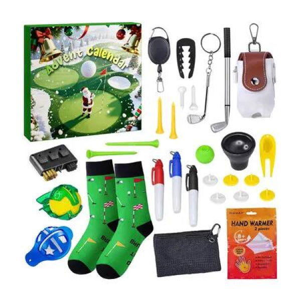 Advent Calendar 2025 Golf Set for Men Boy Golf Sport Accessories and Decorations Christmas Countdown Gifts for Husband Father Dad Boyfriend