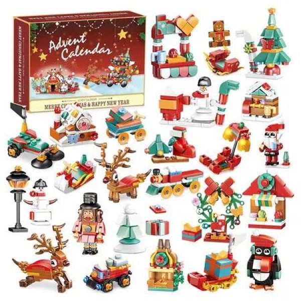 Advent Calendar, Building Blocks for Kids, 24 Days of Christmas Countdown Advent Calendar, Building Blocks for Girls and Boys Age 3 Up