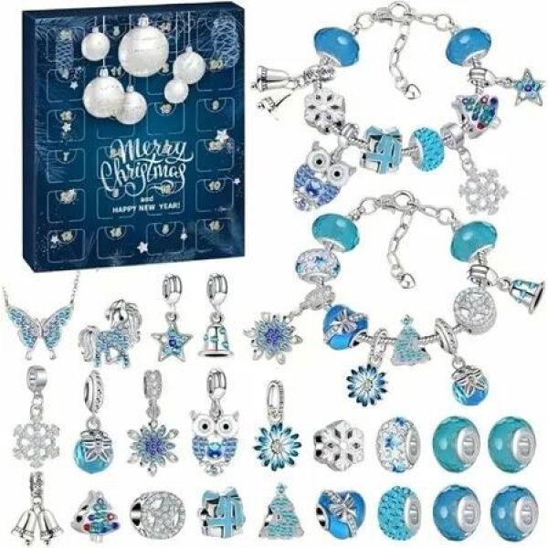 Advent Calendar DIY Jewellery 24 Fillers, Advent Calendar, Jewellery, Bracelets, Necklaces, Christmas Gift Set, for Girls
