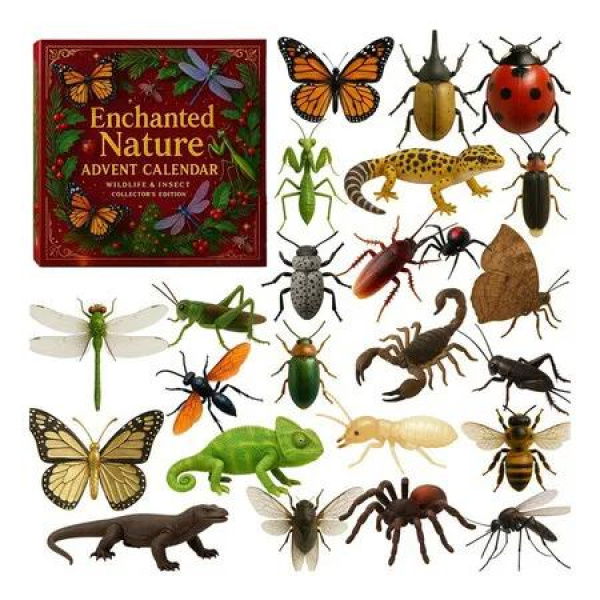 Advent Calendar Nature for Small Animals for Boys Girls, Acrylic Kids Christmas Animal Toys, Party Supplies for Desk School Bench Room Bedroom