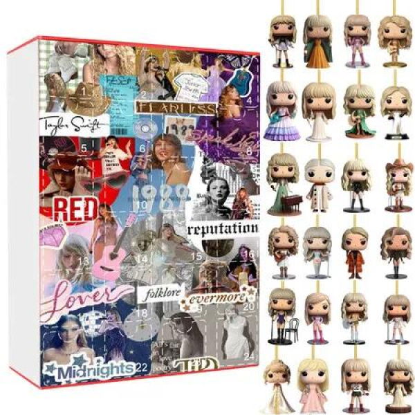 Advent Calendar Taylor Swift Christmas Countdown 24 Pieces Acrylic Decoration Surprise Gits Festive Holiday Keepsake Seasonal Tradition
