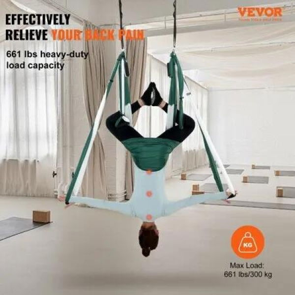 Aerial Yoga Swing Set 2.5 m Length Yoga Hammock Hanging Swing Aerial Sling Inversion Fly Kit Trapeze Inversion Equipment with Ceiling Mount Accessories