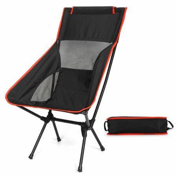 AGSIVO Outdoor Portable Collapsible Camping Chair Foldable Garden Beach Chair with Storage Bag For Indoor and OutdoorBeige