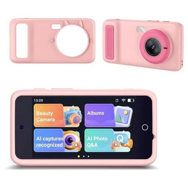 AI Digital Camera with WiFi for Christmas Birthday Gift for Girls Boysï¼ŒTouch Screen HD Camera for Home Travel Garden, Pink