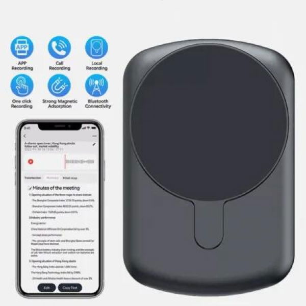 AI Intelligent Voice Recorder HD Noise Reduction for Lecture Interview Business,Call Recording APP Control Audio Multiple Playback Formats(8G)