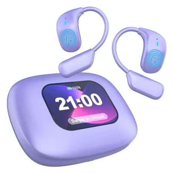 AI Language Translation Earbuds,OWS Real-Time Translator One-Year Free Subscription Included for 144 Languages & Accents Translation Earphones (Purple)