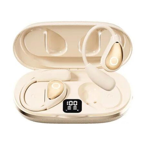 AI Language Translator Earbuds,144 Languages Bluetooth Translator Device, Two Way Translator Earphones for Language Learning Travel Business,Beige