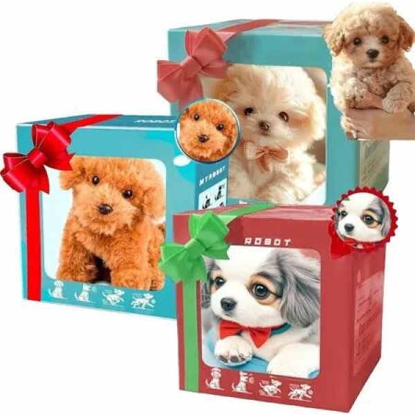 AI Robot Dog,Nicco-My Realistic Robot Puppy,RobotPuppy That Acts Like a Real Puppy,Walking/Barking/Tail Wagging,Interact Like a Real Pet for Pet Lovers