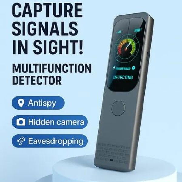 AI Signal Detector Anti Spy GPS Tracker Finder Hidden Camera Detector Bug Sweeper Touchscreen,Red Light Probe Magnetic Field Sensor