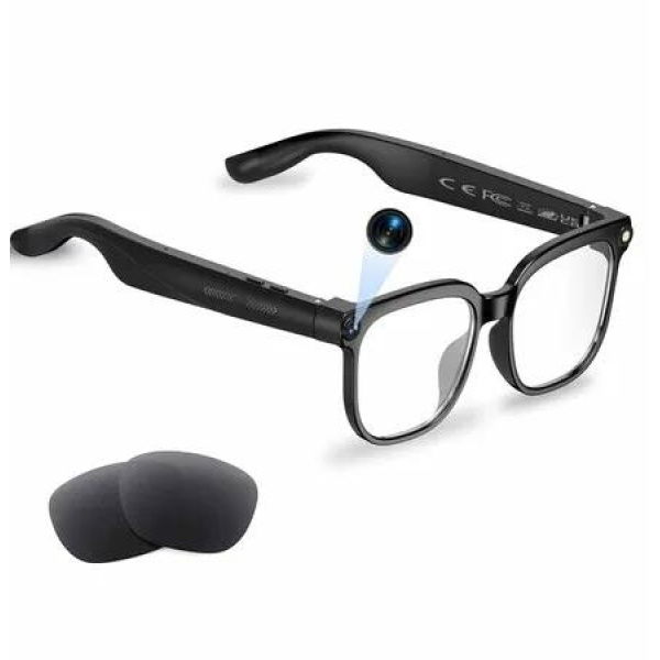 AI Smart Glasses with 8MP HD Camera,Bluetooth Music Call,Real-Time Translation in 110+ Languages,Hands-Free Video Recording Glasse for Travel Sports