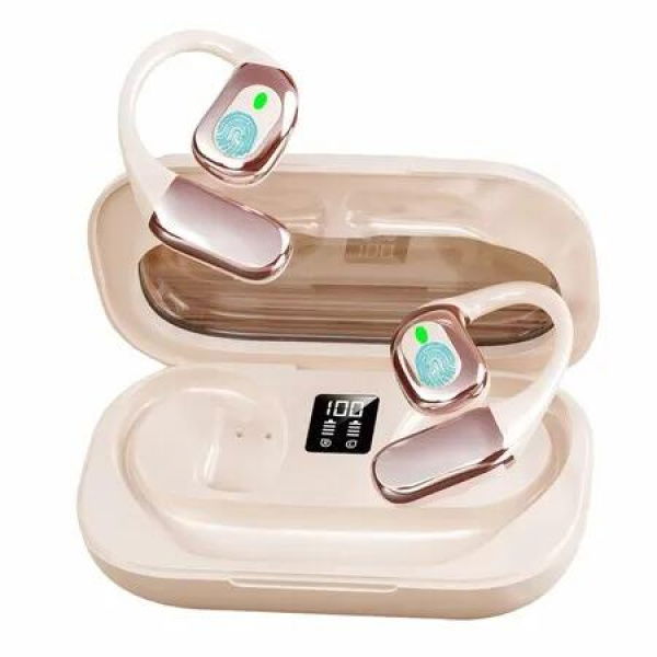 Ai Translator Earbuds Translation Headphones Real-Time 144 Languages with Online Offline Adjustable Ear-Hook,Tender Pink