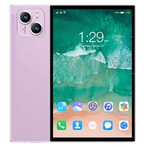 Air 5 Android 13 Tablet PC 10.1 Inch HD Screen 24+48MP 12GB RAM ROM 512GB Expand, GPS+FM+WIFI+BT Support Double Card 8000mAh (Purple)