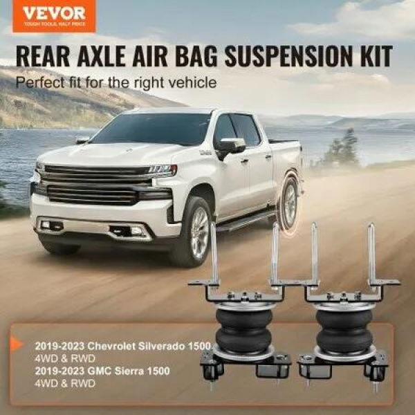 Air Bag Suspension Kit, Air Springs Suspension Bag Kit Compatible with 2019-2023 Chevrolet Silverado 1500 and GMC Sierra 1500 4WD RWD, 5000 lbs Loading, 5 to 100 PSI