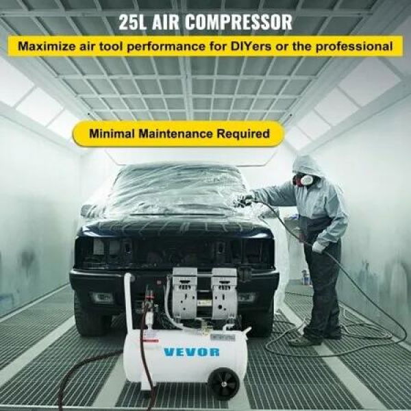 Air Compressor 6.6 Gallon Portable Air Compressor 1 HP Oil Free Air Compressor Steel Tank 750W Pancake Air Compressor 115 PSI Ultra Quiet Compressor