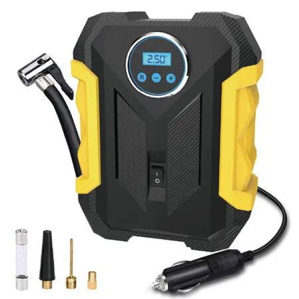 Air Compressor Tire Inflator, Digital Air Compressor Portable with LED Light 12V DC, 150PSI Auto Pump Portable Tire Inflator for Car, Bicycle, Motorcycle