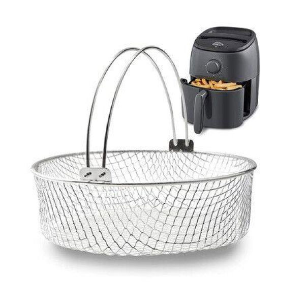 Air Fryer Basket Steamer Basket 304 Stainless Steel Mesh Basket For Air Fryer Air Fryer Accessory 8 Inch Basket With Handle