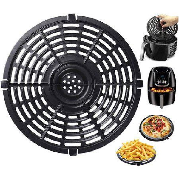 Air Fryer Replacement Grill Pan For Power Dash Chefman 2QT Air Fryers Crisper Plate Air Fryer Grill Plate Non-Stick Fry Coating Pan Dishwasher Safe (15.6cm/2QT)