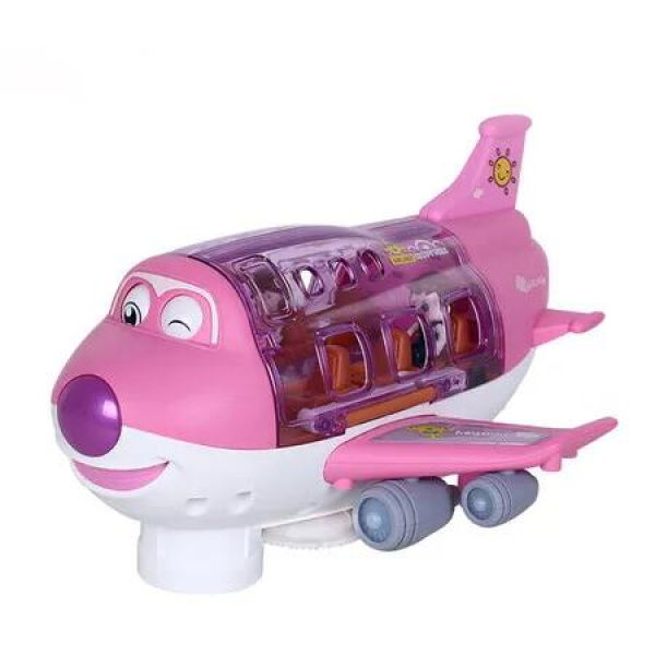 Airplane Toy Kids Bump Go Action Toddler Plane LED Flashing Lights Sounds Cargo Pink Boys Girls 3+