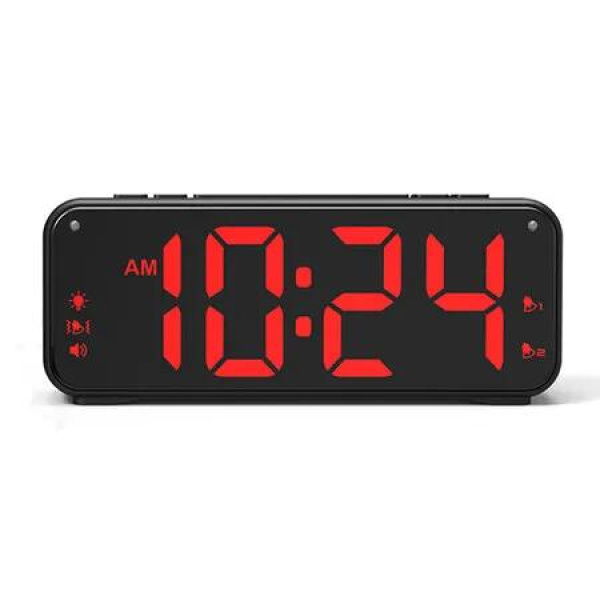 Alarm Clock Digital Large Numbers Seniors Jumbo Display Dimmable Brightness Adjustable Volume Electric Bedroom Nightstand Easy Read