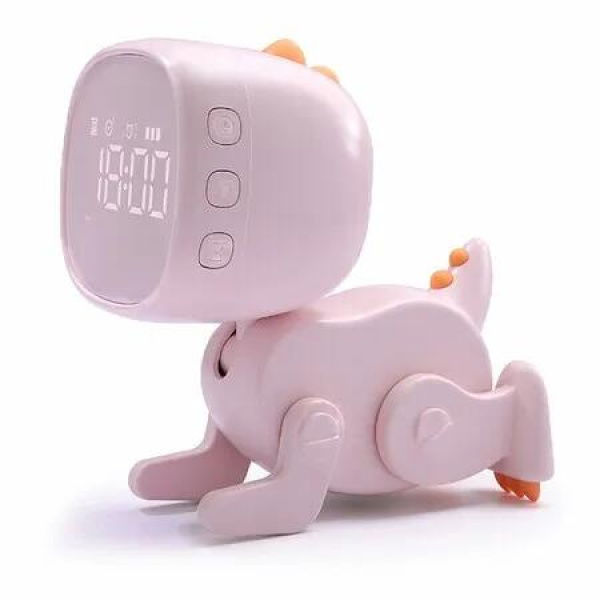 Alarm Clock for Kids,LED Cute Bedside Clock with Digital Display, Children's Sleep Trainer, Wake Up Light and Night Light(Pink)