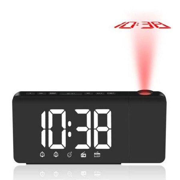 Alarm Clock Projection Digital Clock Alarm Desk Clock LED Display Digital Dual Alarm Volume Snooze Time Home Decoration