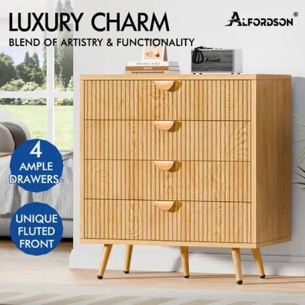 ALFORDSON 4 Chest of Drawers Modern Storage Cabinet Dresser Tallboy Wood