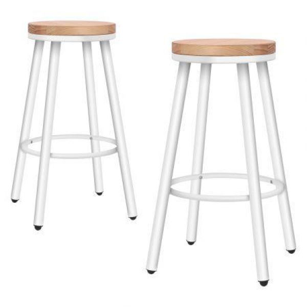 ALFORDSON 4x Bar Stools Retro Kitchen Vintage Chair Industrial Rocio White