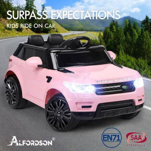 ALFORDSON ALFORDSON Kids Ride On Car 12V Eletric Motor Remote Car Toy MP3 LED Light Pink