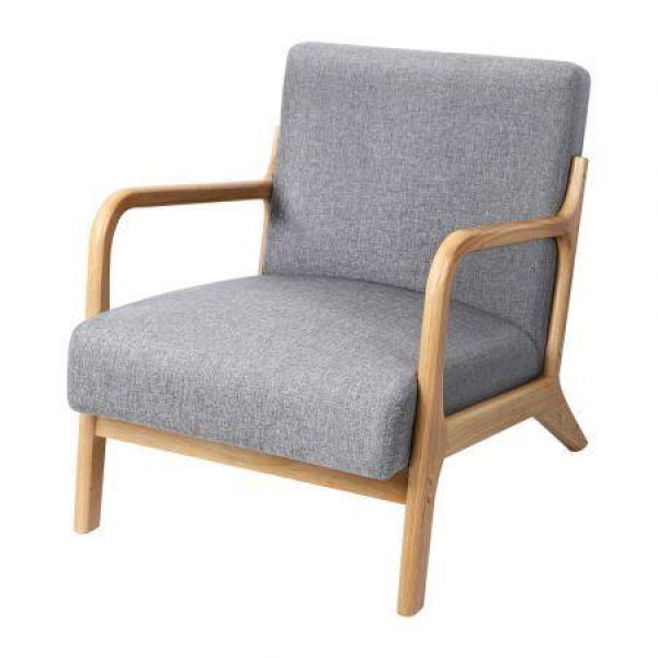 ALFORDSON Armchair Accent Chair Fabric Lounge Sofa Wood Couch Seat Grey