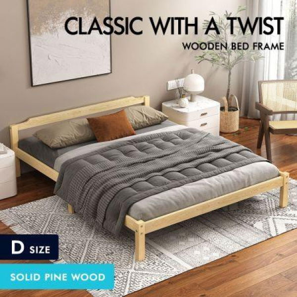 ALFORDSON Bed Frame Wooden Timber Double Size Mattress Base Platform Beatrix Oak