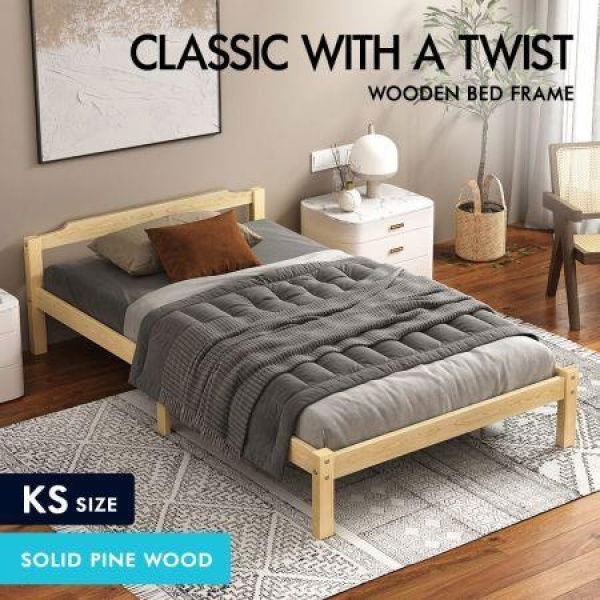 ALFORDSON Bed Frame Wooden Timber King Single Mattress Base Platform Beatrix Oak