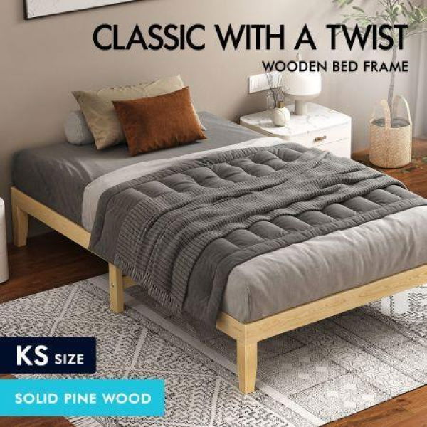 ALFORDSON Bed Frame Wooden Timber King Single Mattress Base Platform Pramod Oak