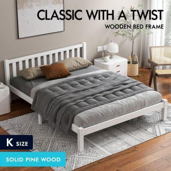 ALFORDSON Bed Frame Wooden Timber King Size Mattress Base Platform Fenella