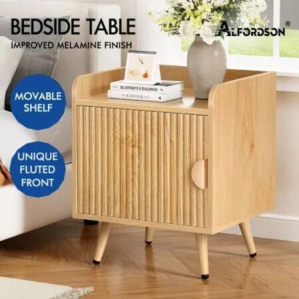ALFORDSON Bedside Table Cabinet Nightstand Side Storage Wood