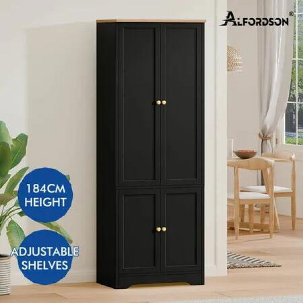 ALFORDSON Buffet Sideboard Cupboard Cabinet Kitchen Hallway Storage Shelf Black