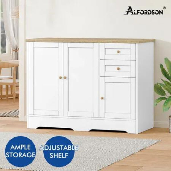 ALFORDSON Buffet Sideboard Cupboard Storage Cabinet Kitchen Hallway Doors White