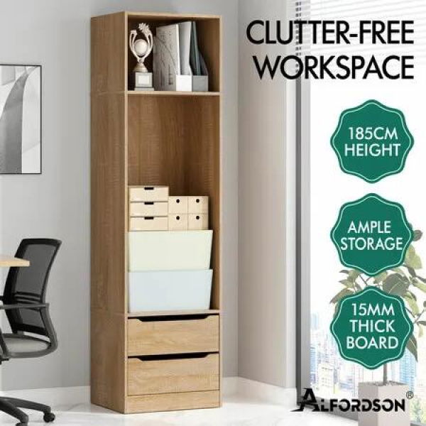 ALFORDSON Chest of 2 Drawers Office Storage Cabinet Tallboy Bedroom Wood