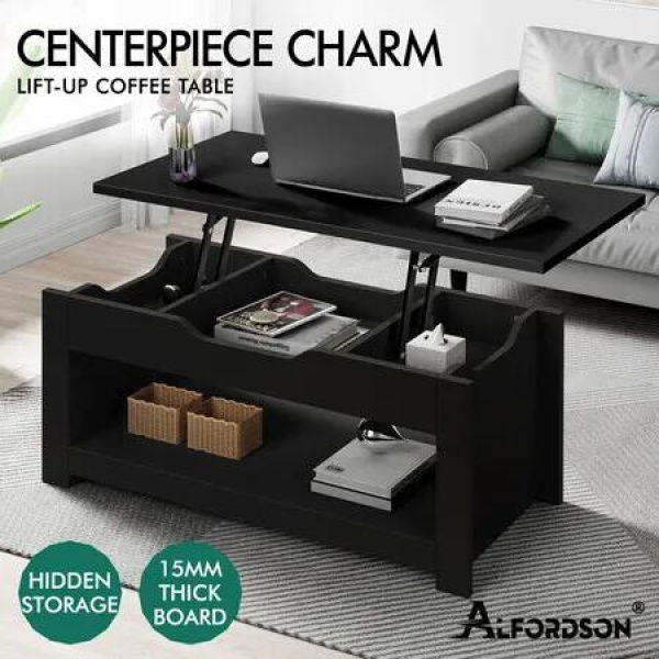 ALFORDSON Coffee Table Lift Up Top Laptop Desk Black