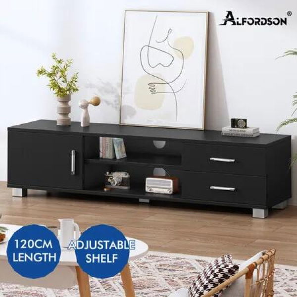 ALFORDSON Entertainment Unit TV Cabinet Stand 120cm Black