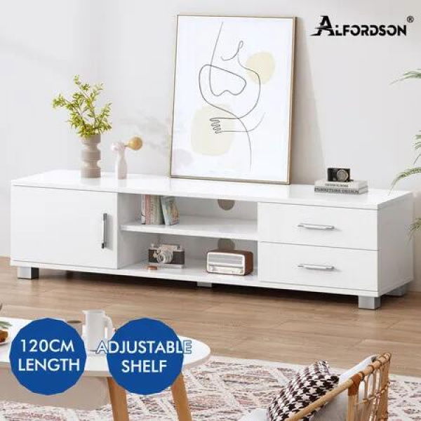 ALFORDSON Entertainment Unit TV Cabinet Stand 120cm White