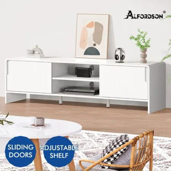 ALFORDSON Entertainment Unit TV Cabinet Stand 150cm Storage Sliding Doors Shelf