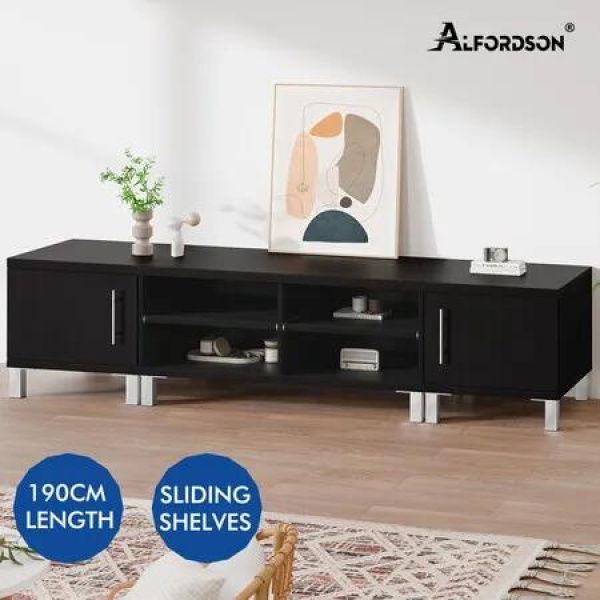 ALFORDSON Entertainment Unit TV Cabinet Stand 190cm Black