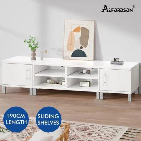 ALFORDSON Entertainment Unit TV Cabinet Stand 190cm White