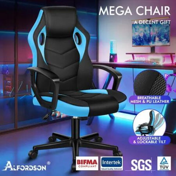 ALFORDSON Gaming Chair Office Executive Blue