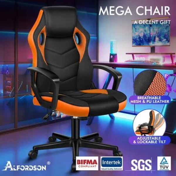 ALFORDSON Gaming Chair Office Executive Orange