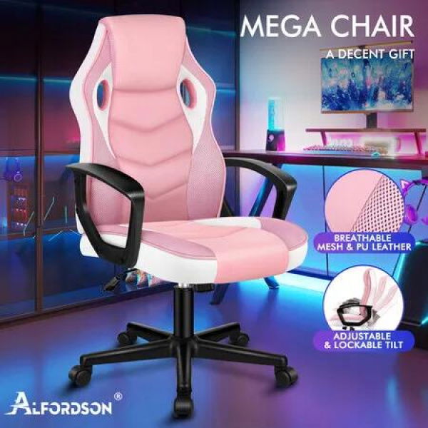 ALFORDSON Gaming Chair Office Executive Pink